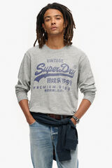 Superdry T-shirt de manga comprida cinzento