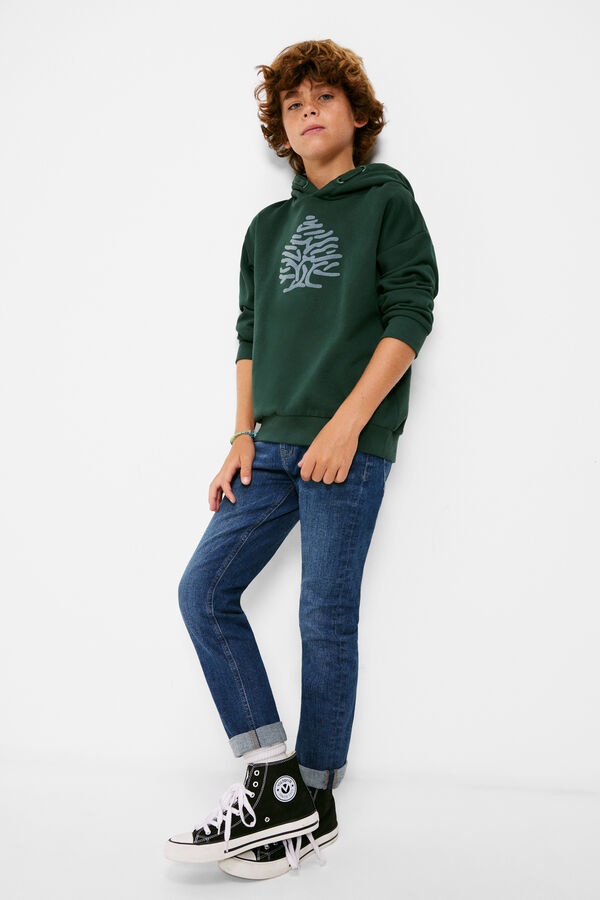 Springfield Sweatshirt com capuz árvore menino verde