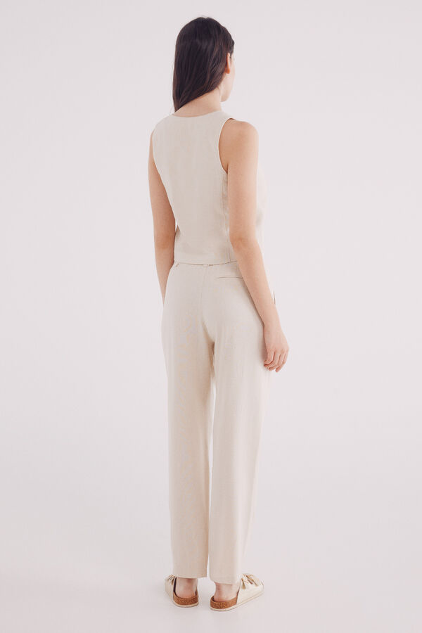 Springfield Pantal&oacute;n b&aacute;sico lino estampado