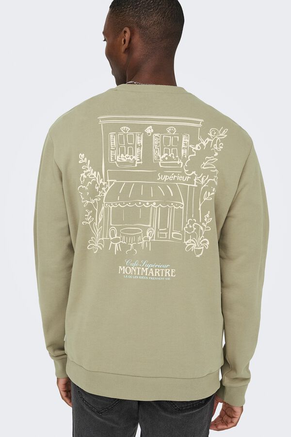 Only & Sons Sweatshirt gola redonda bege