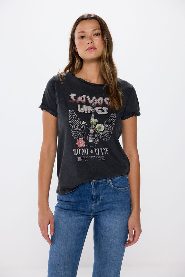 Springfield Camiseta "Savage wings" gris