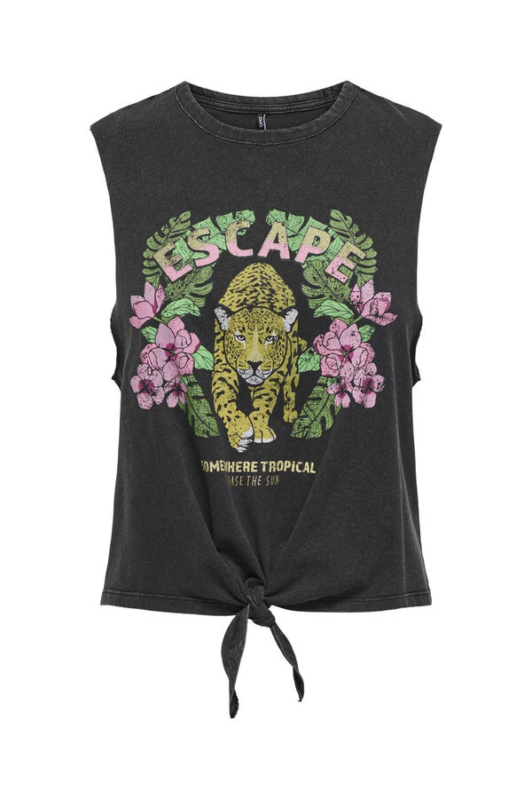 Only Camiseta sin mangas nudo negro