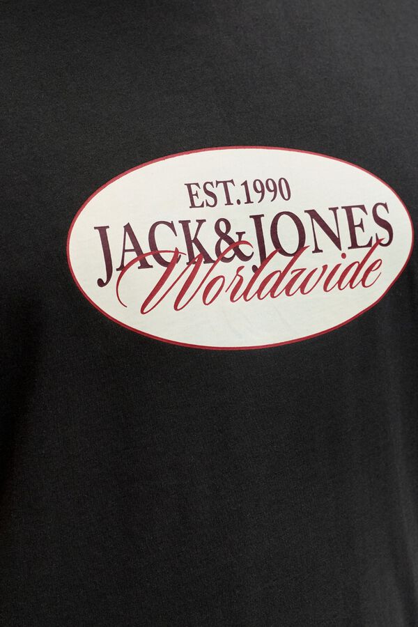 Jack & Jones PLUS T-shirt b&aacute;sica manga curta preto