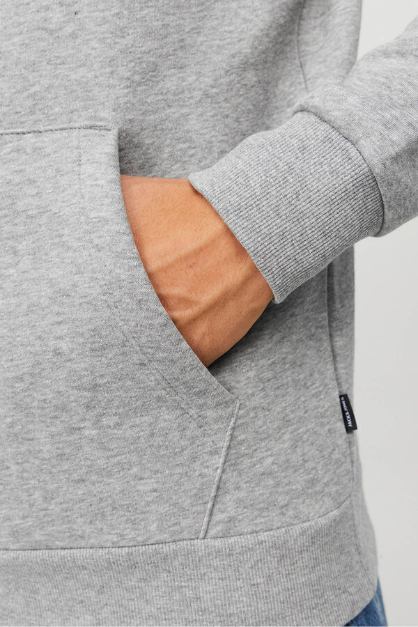 Jack & Jones Sudadera logo capucha gris