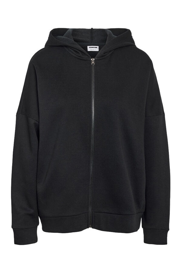 Noisy May Sudadera oversize cremallera capucha negro