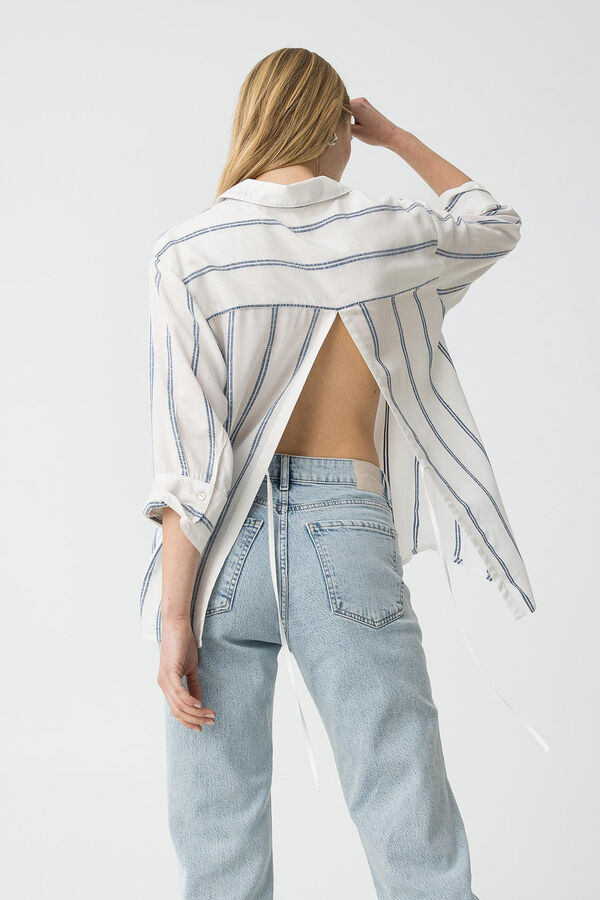 Tiffosi Camisa listrada riscas  branco