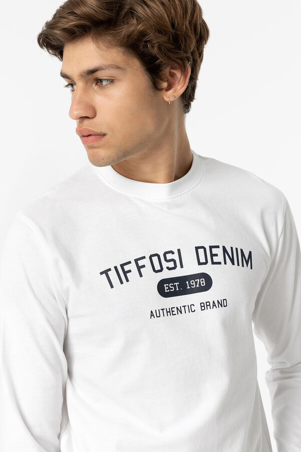 Tiffosi Camiseta Tacto Suave con Estampado Frontal blanco