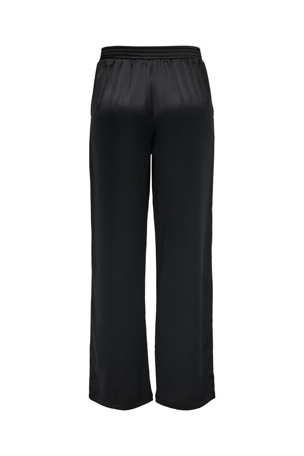 Springfield Pantalón ancho satinado negro