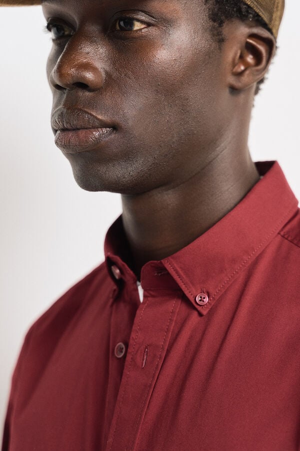 Springfield Camisa social de tecido el&aacute;stico vermelho