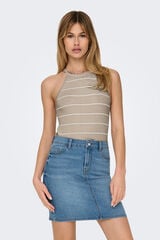 Only Camiseta ajustada tirantes gris