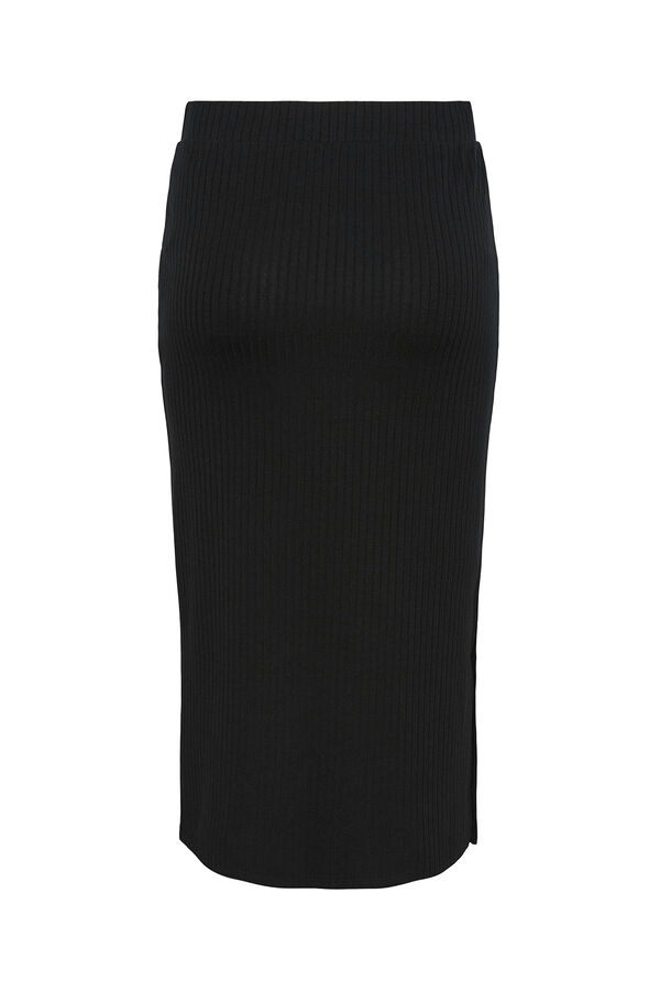 Pieces Falda midi negro