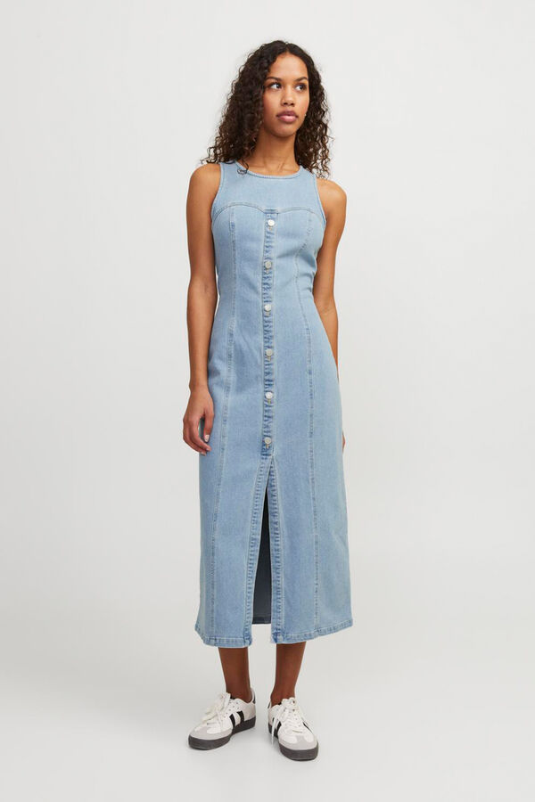 Jack & Jones Vestido midi de ganga azul