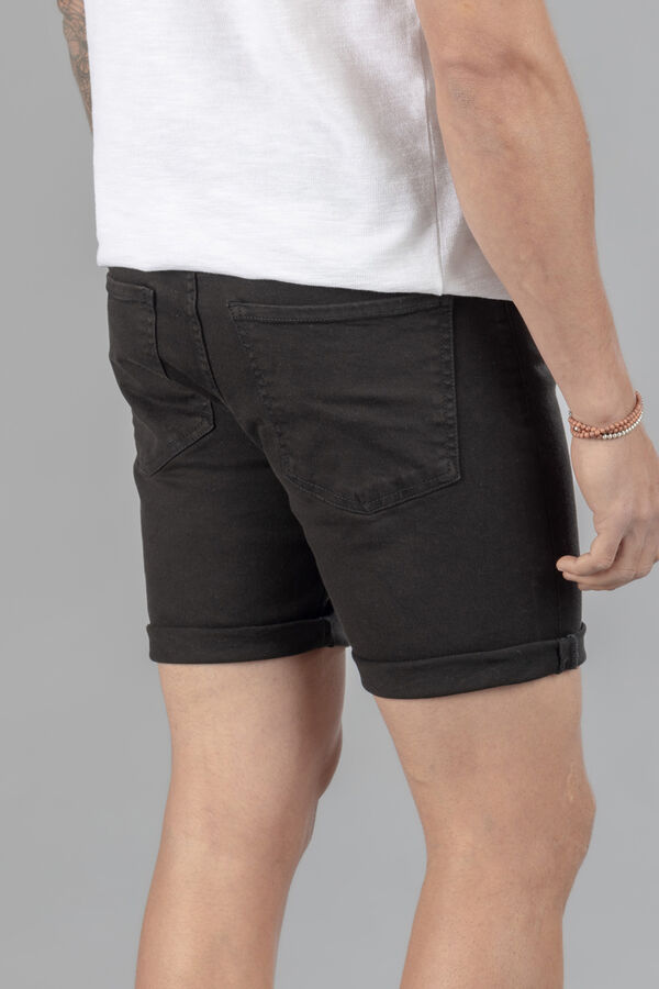 Celopman Bermuda 5 Bolsillos Skinny negro