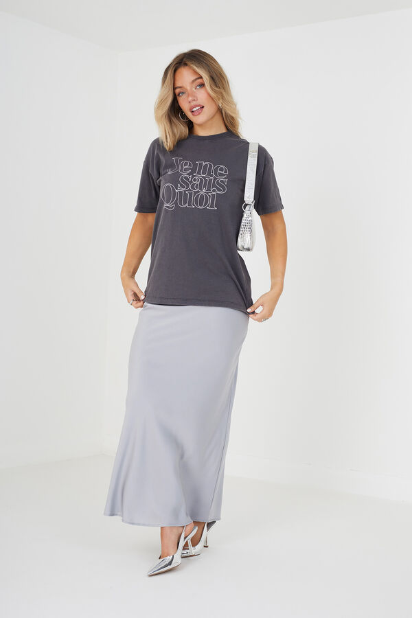 Brave Soul T-shirt lavada com manga curta cinzento