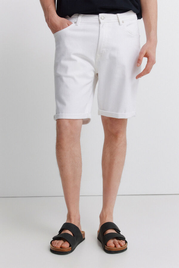 Springfield Bermudas 5 bolsos lavada slim fit branco