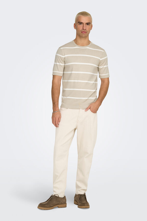 Only & Sons malha masculina de regular fit cinzento