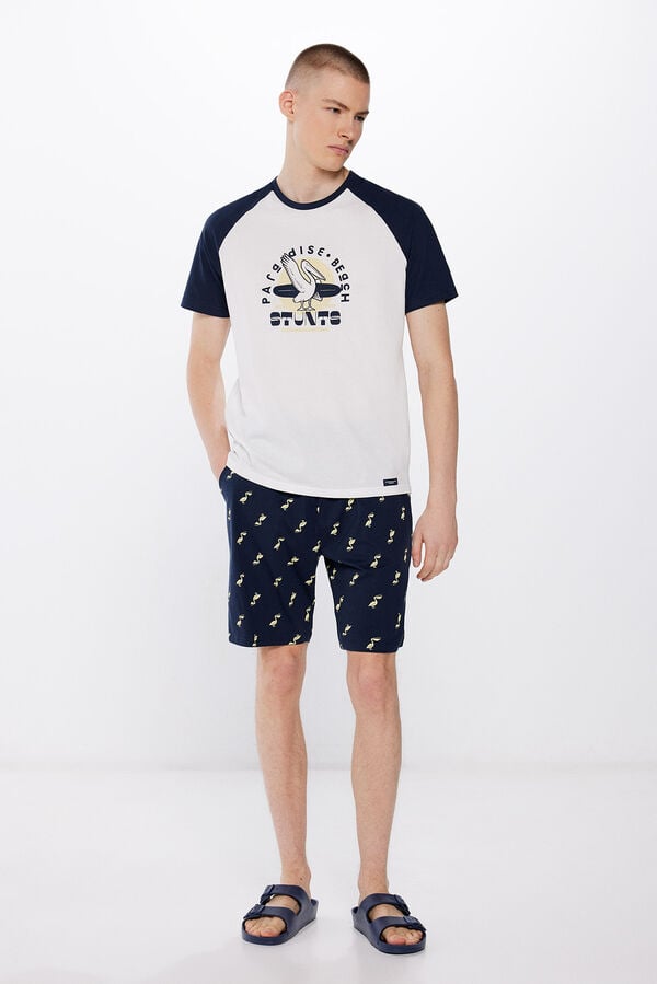 Springfield Pijama corto pel&iacute;cano azul