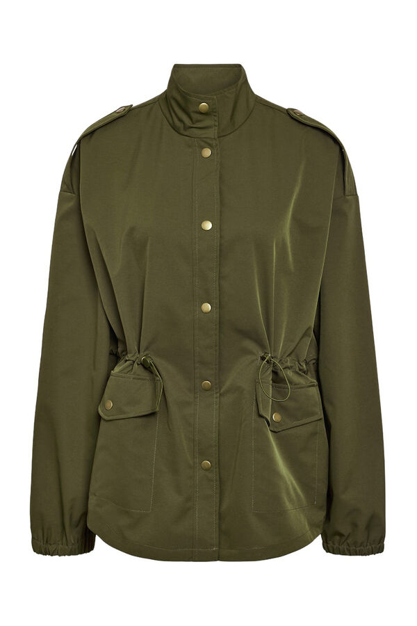 Noisy May Sobretudo militar curto verde