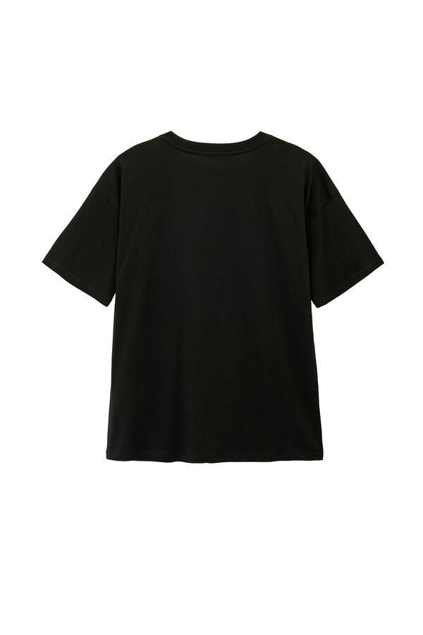 Koton T-shirt oversize de manga curta preto