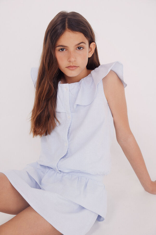 Springfield Kids Blusa rayas oxford niña azul