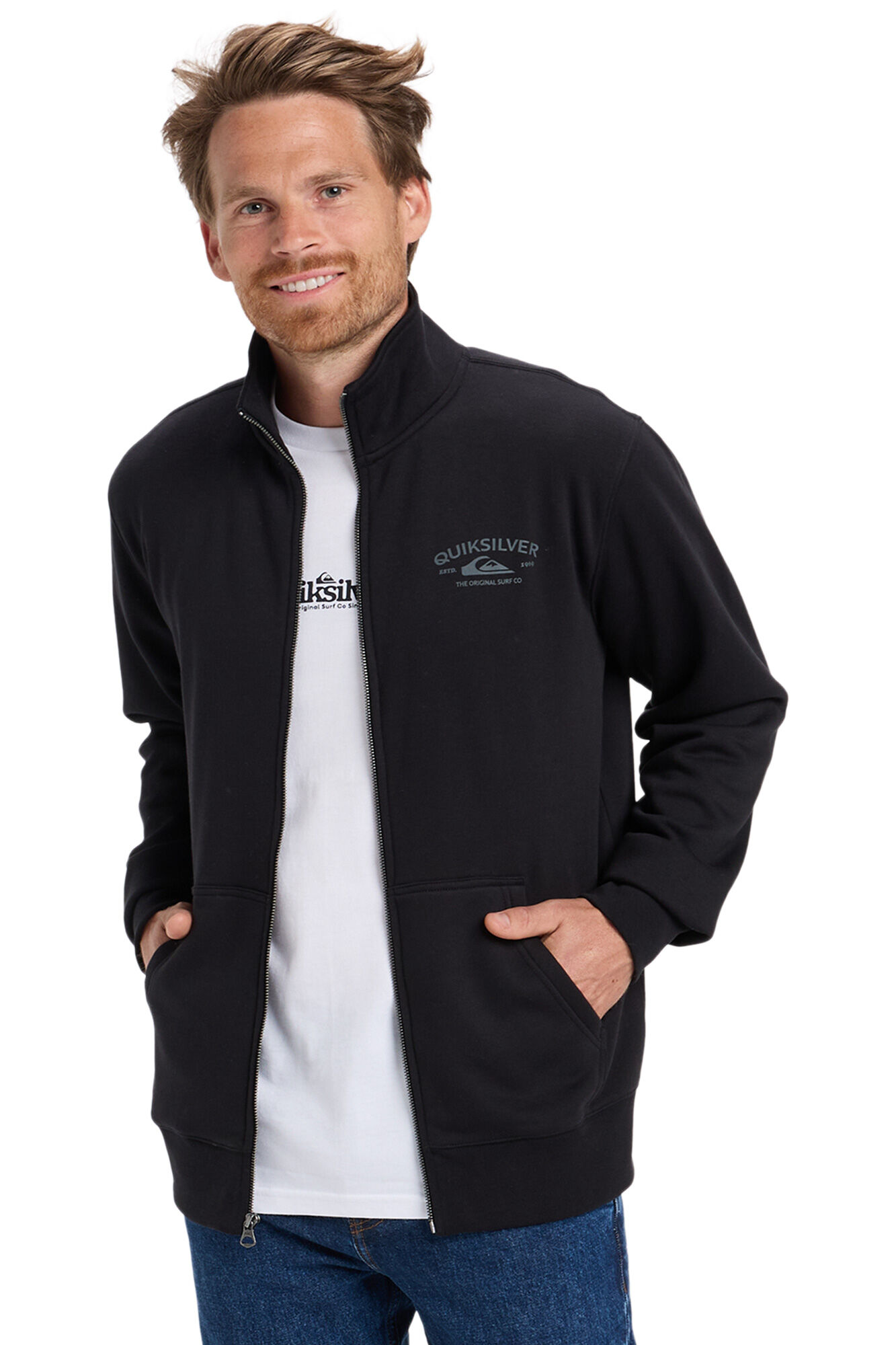Quiksilver Zip No Hood - Polar con cremallera completa para hombre