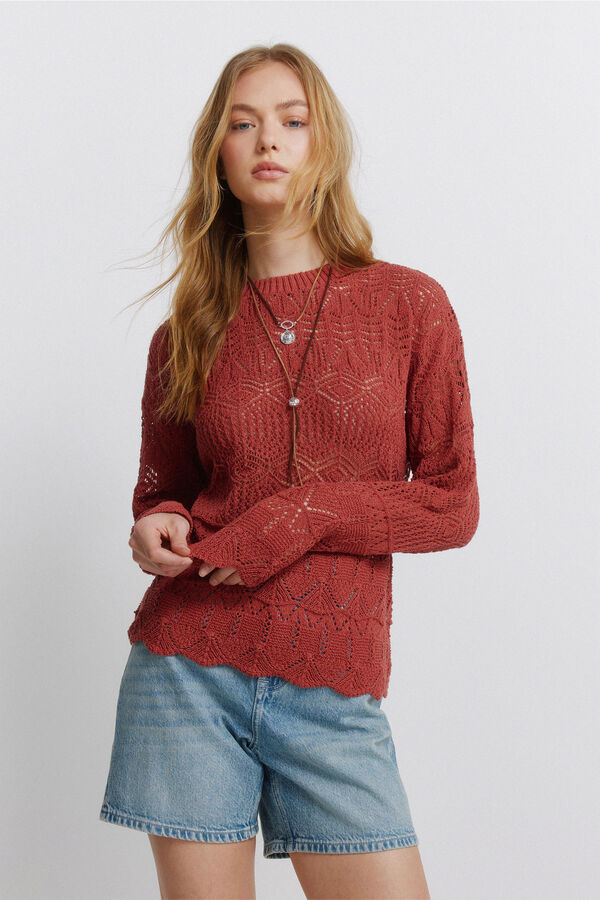 Springfield Camisola pointelle borgonha