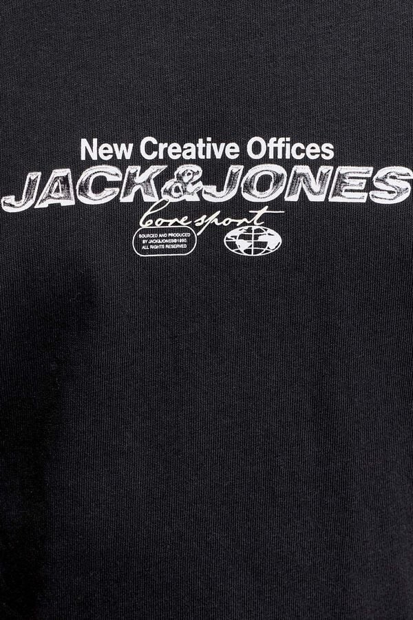 Jack & Jones T-shirt b&aacute;sica manga curta preto