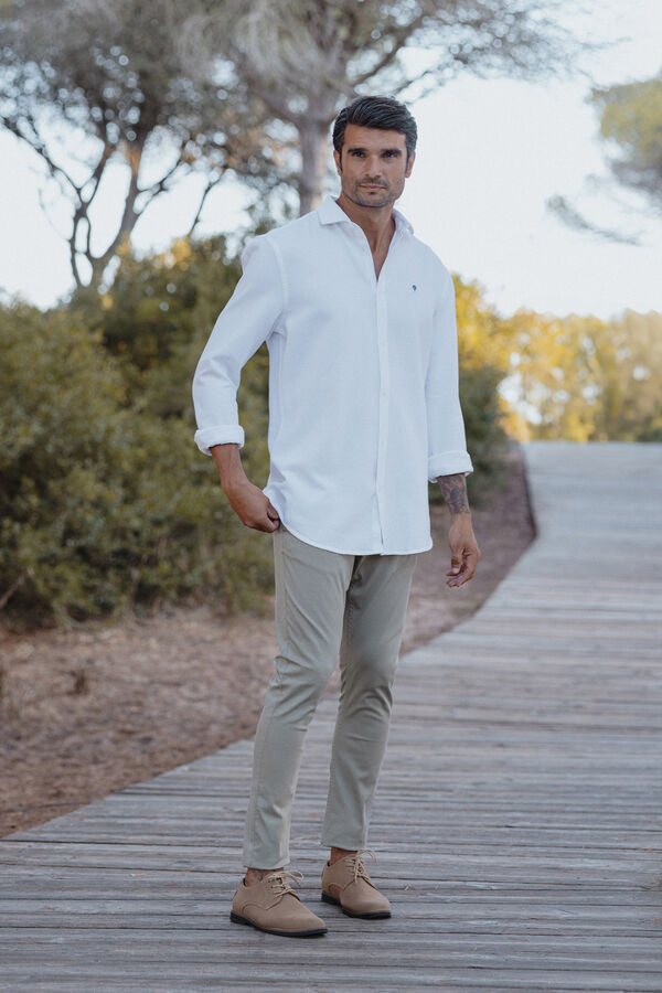 Celopman Camisa Estructura Punto blanco