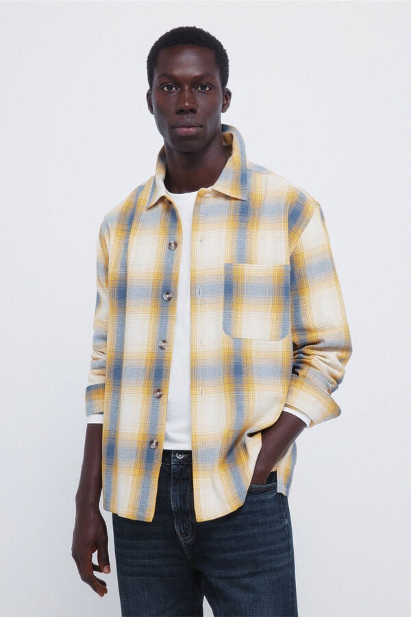 Springfield Sobrecamisa cuadros overshirt amarillo