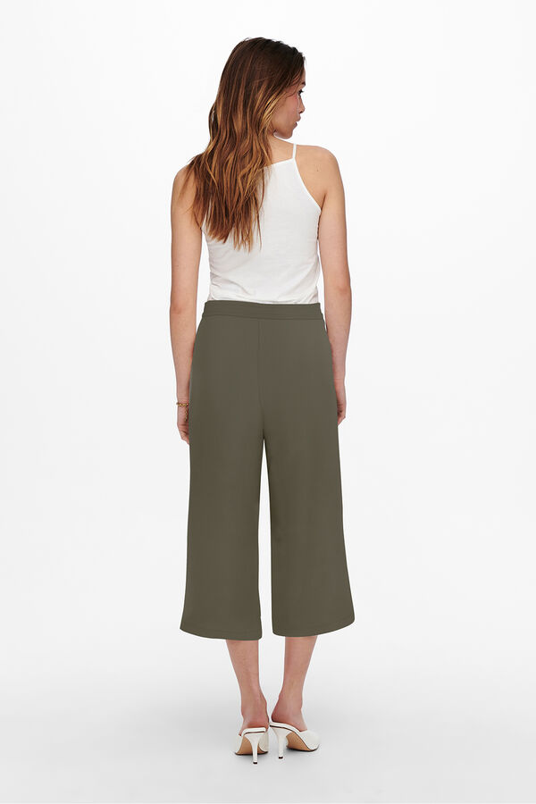 Only Pantal&oacute;n cropped fluido kaki