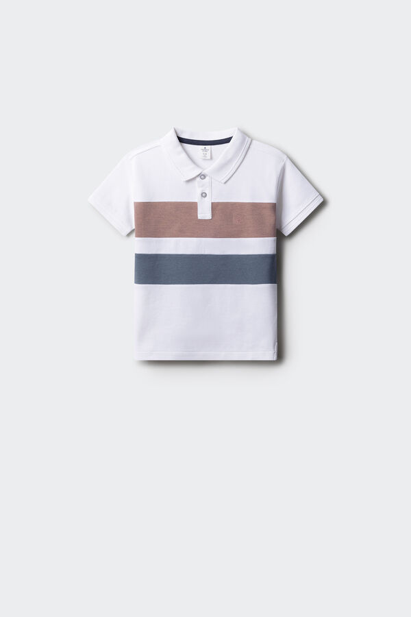 Springfield Kids P&oacute;lo color block de menino branco
