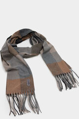 Springfield Len&ccedil;o xadrez marrom e cinza vison