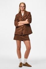 Pieces Saia curta camur&ccedil;a castanho