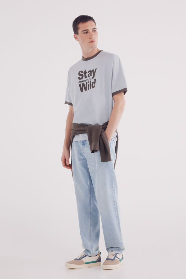 Springfield Camiseta contraste stay wild azul