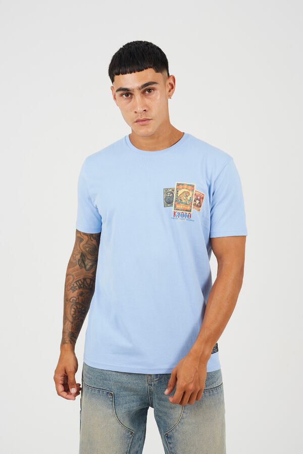 Brave Soul T-shirt de manga curta estampada azul