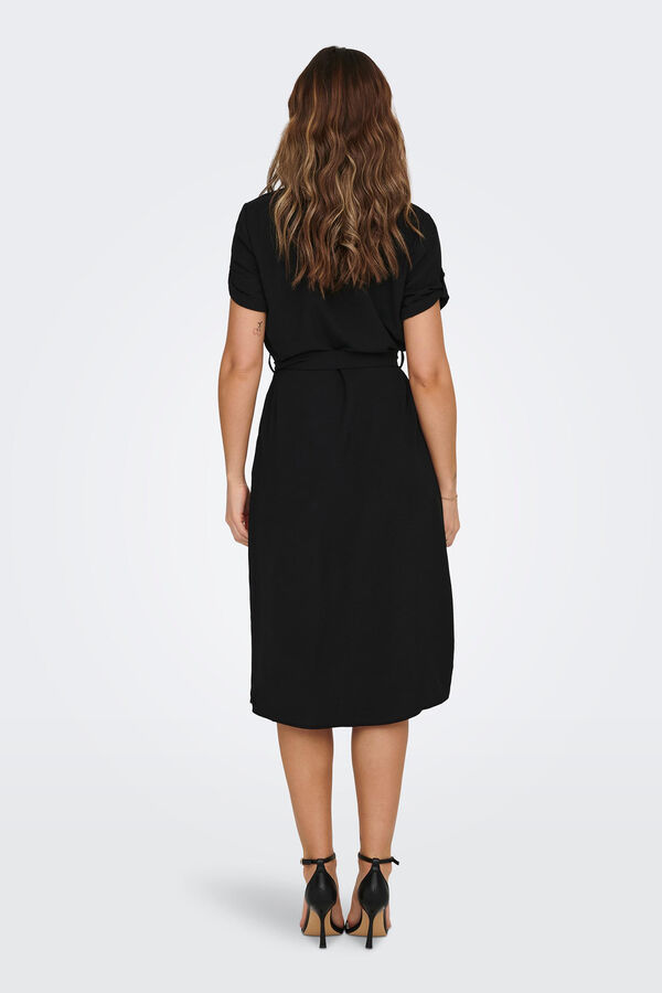 JDY Vestido midi camisero negro