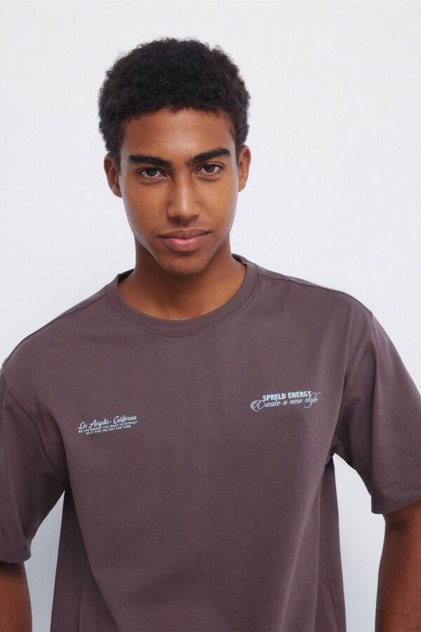 Springfield Camiseta estrellas energy marr&oacute;n