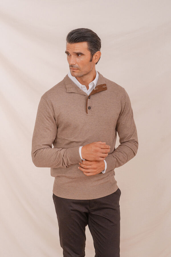 Celopman Jersey Cuello Polo Vivos beige