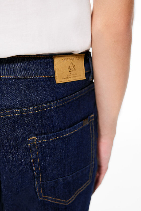 Springfield Jeans slim lavagem desbotada azul