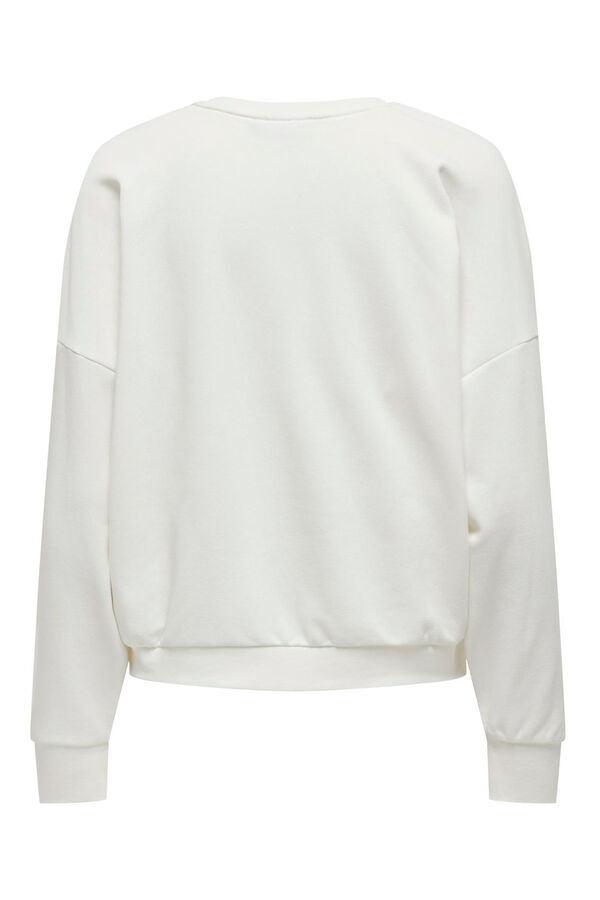 Only Sudadera con dibujo frontal blanco