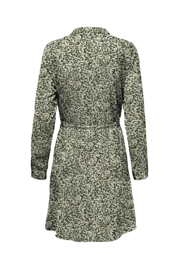 Only Vestido camisa curto estampado verde