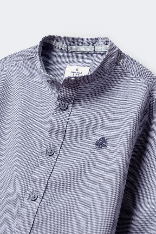 Springfield Kids Camisa estruturada de menino com gola mao azul