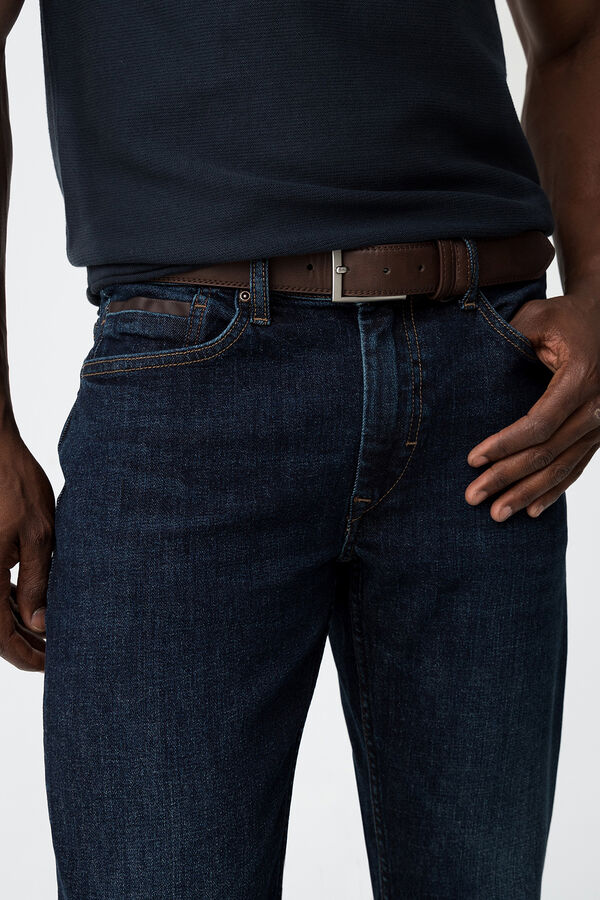 Tiffosi Vaqueros Leo Comfort Fit Con Cintur&oacute;n azul