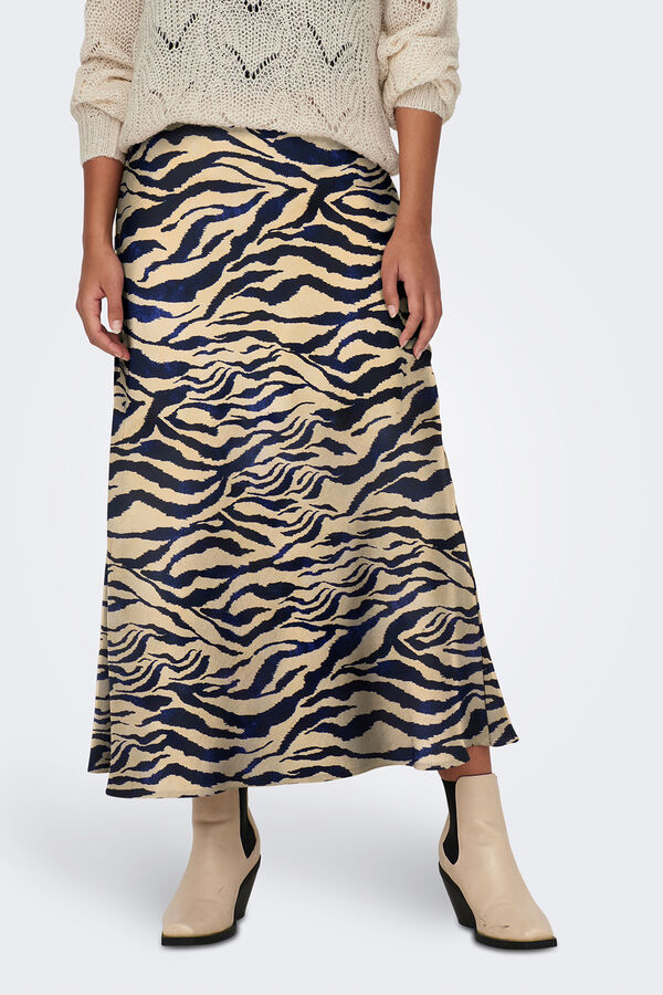 JDY Falda larga satinada marr&oacute;n