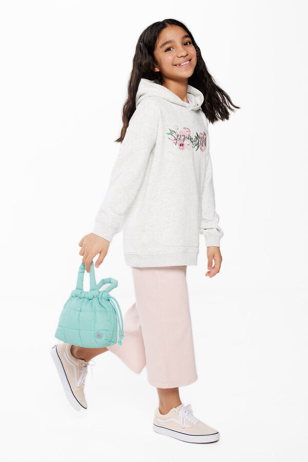 Springfield Kids Sweatshirt capuz flores menina cinzento