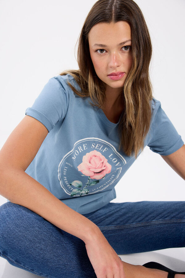 Springfield Camiseta gr&aacute;fica algod&oacute;n azul