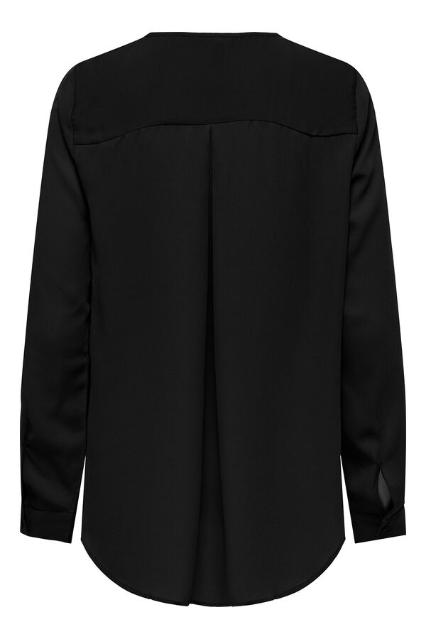 Only Camisa fluida de manga comprida comprida preto