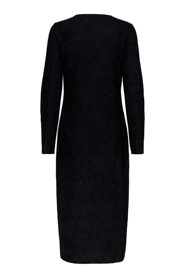 JDY Vestido midi manga larga negro