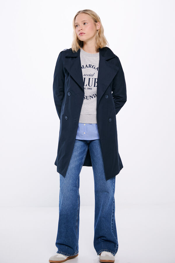 Springfield Gabardina cintur&oacute;n azul