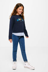 Springfield Sweatshirt bimatéria para menina marinho